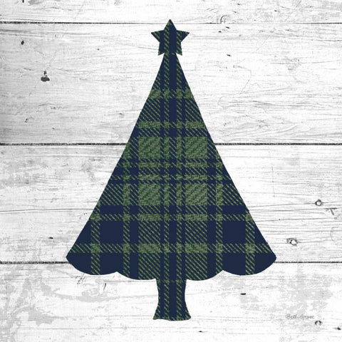 Nordic Holiday XVI Plaid Navy Green White Modern Wood Framed Art Print by Grove, Beth