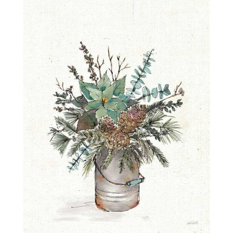 Seasonal Charm Greenery II Black Modern Wood Framed Art Print by Tavoletti, Anne