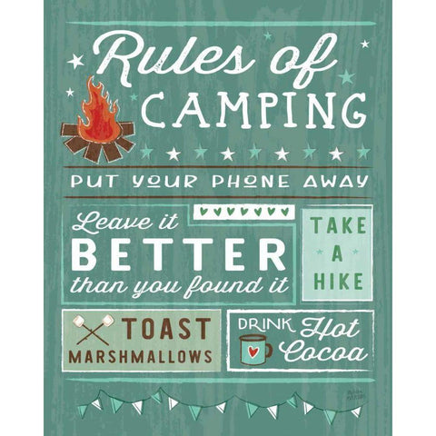 Comfy Camping I White Modern Wood Framed Art Print by Averinos, Melissa