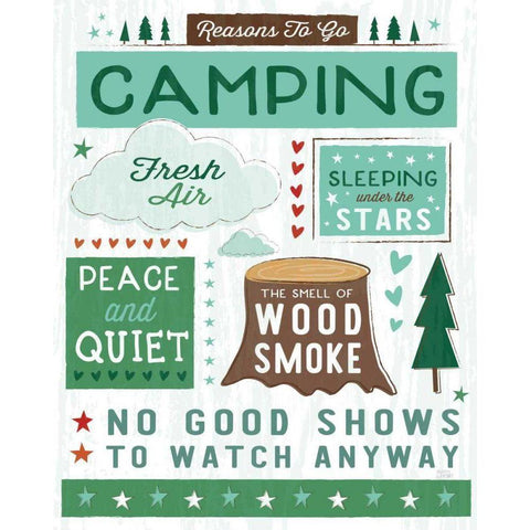 Comfy Camping XI White Modern Wood Framed Art Print by Averinos, Melissa