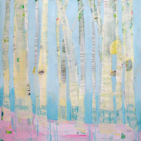 Winter Woods Black Modern Wood Framed Art Print with Double Matting by Day, Kellie