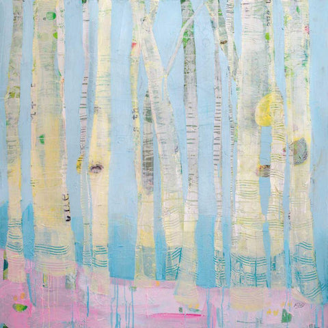 Winter Woods White Modern Wood Framed Art Print with Double Matting by Day, Kellie