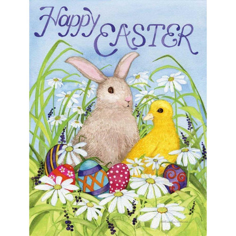 Easter Friends Black Modern Wood Framed Art Print with Double Matting by McKenna, Kathleen Parr
