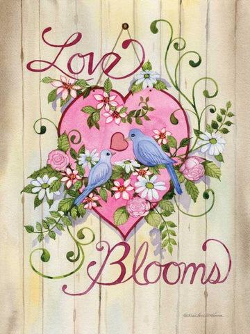 Love Blooms Black Ornate Wood Framed Art Print with Double Matting by McKenna, Kathleen Parr