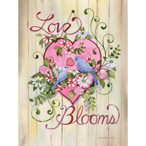 Love Blooms Black Modern Wood Framed Art Print with Double Matting by McKenna, Kathleen Parr
