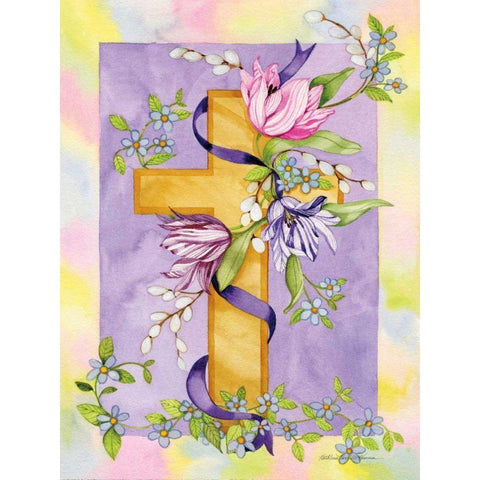 Eastertime Black Modern Wood Framed Art Print with Double Matting by McKenna, Kathleen Parr