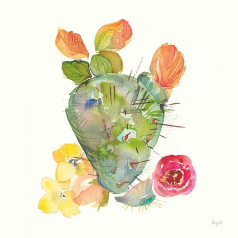 Succulent Desert III Black Modern Wood Framed Art Print by Rice, Kristy