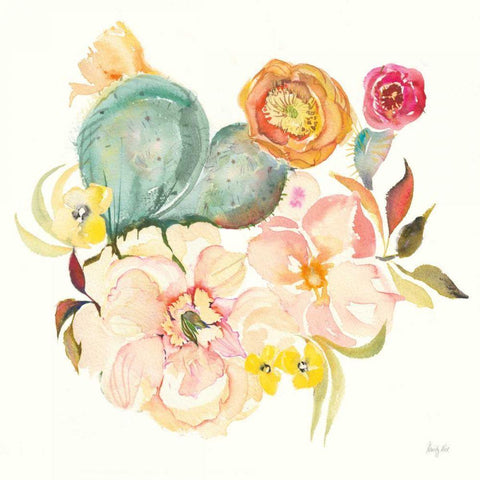 Succulent Desert IV Gold Ornate Wood Framed Art Print with Double Matting by Rice, Kristy