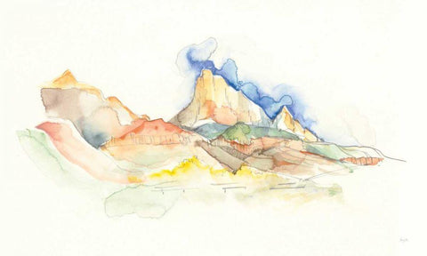 Western Sketchbook Black Ornate Wood Framed Art Print with Double Matting by Rice, Kristy