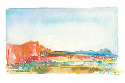 Looking Out White Modern Wood Framed Art Print with Double Matting by Rice, Kristy