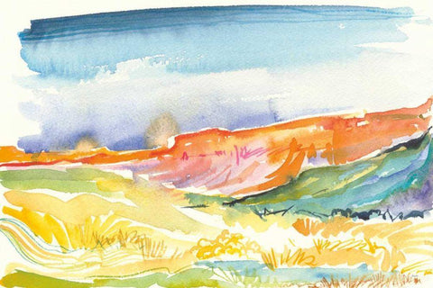 Mesa View II Black Ornate Wood Framed Art Print with Double Matting by Rice, Kristy