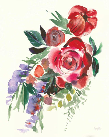 Autumn Roses Black Ornate Wood Framed Art Print with Double Matting by Rice, Kristy