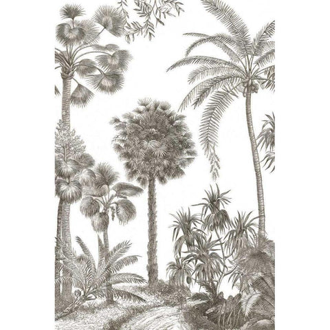 Palm Oasis I Black Modern Wood Framed Art Print with Double Matting by Wild Apple Portfolio