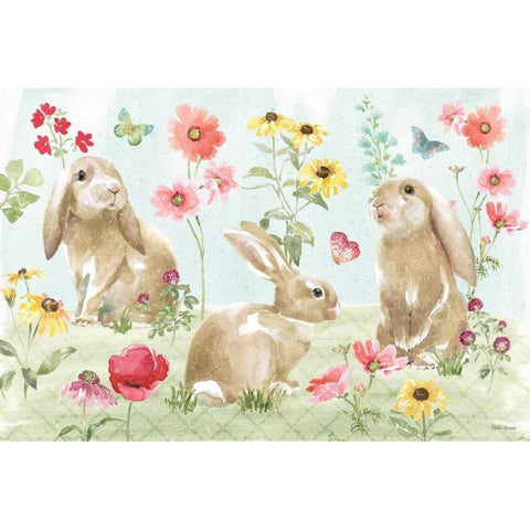 Sweet Bunnies I Black Modern Wood Framed Art Print with Double Matting by Grove, Beth