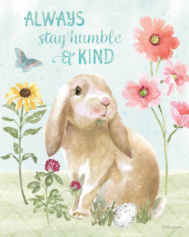 Sweet Bunnies III White Modern Wood Framed Art Print with Double Matting by Grove, Beth