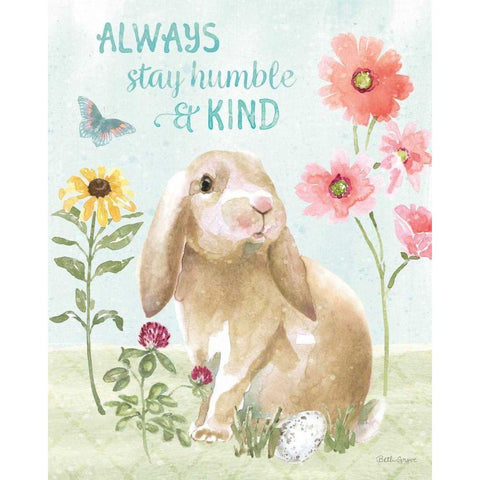 Sweet Bunnies III Gold Ornate Wood Framed Art Print with Double Matting by Grove, Beth