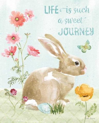 Sweet Bunnies IV Black Ornate Wood Framed Art Print with Double Matting by Grove, Beth