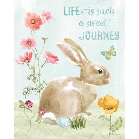 Sweet Bunnies IV White Modern Wood Framed Art Print by Grove, Beth