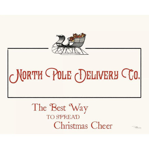 North Pole Delivery Co. White Modern Wood Framed Art Print by Pela Studio