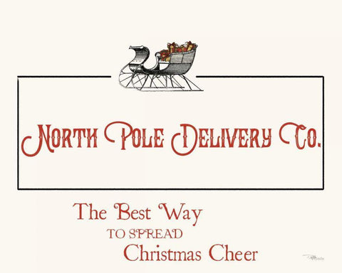 North Pole Delivery Co. Black Ornate Wood Framed Art Print with Double Matting by Pela Studio