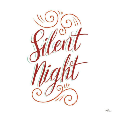 Silent Night White Modern Wood Framed Art Print with Double Matting by Penner, Janelle