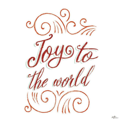 Joy to the World Gold Ornate Wood Framed Art Print with Double Matting by Penner, Janelle