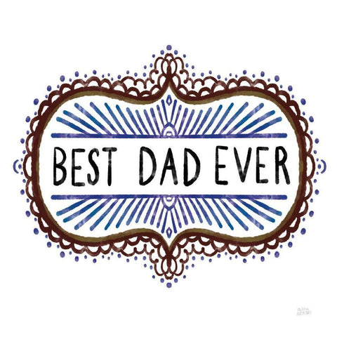 Best Dad Ever Gold Ornate Wood Framed Art Print with Double Matting by Averinos, Melissa