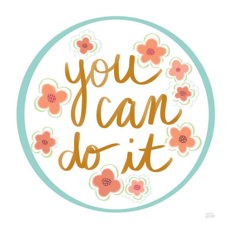 You Can Do It White Modern Wood Framed Art Print with Double Matting by Averinos, Melissa