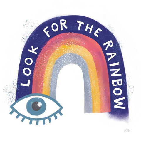 Look For the Rainbow Black Ornate Wood Framed Art Print with Double Matting by Averinos, Melissa