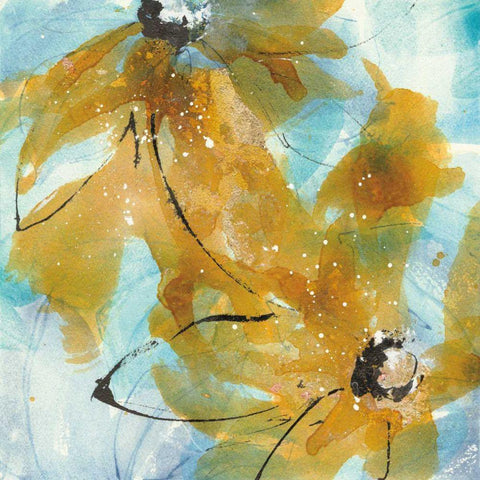 Amber Blue I Black Modern Wood Framed Art Print by Paschke, Chris