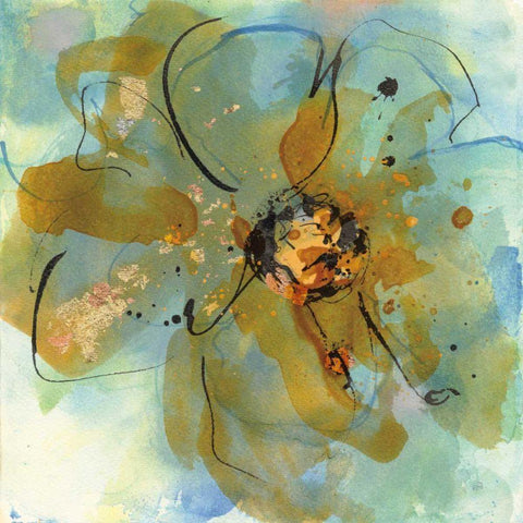 Amber and Leaf I Black Modern Wood Framed Art Print by Paschke, Chris