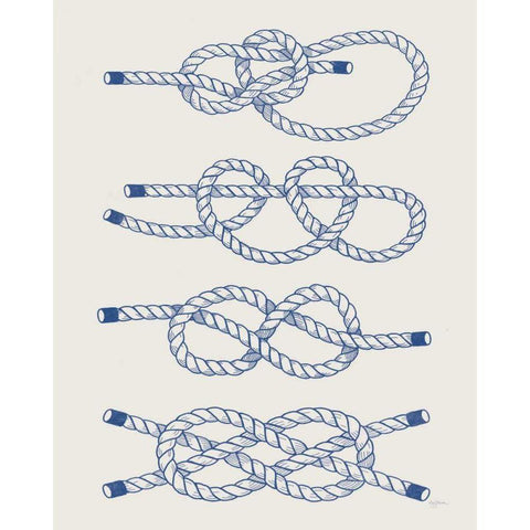 Vintage Sailing Knots XIV White Modern Wood Framed Art Print by Urban, Mary