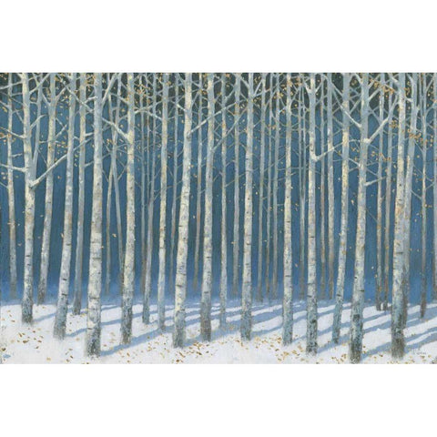 Shimmering Birches Gold Ornate Wood Framed Art Print with Double Matting by Wiens, James