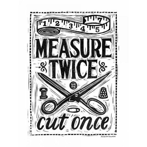 Measure Twice I Gold Ornate Wood Framed Art Print with Double Matting by Snowdon, Alexandra