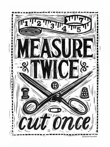 Measure Twice I Black Ornate Wood Framed Art Print with Double Matting by Snowdon, Alexandra