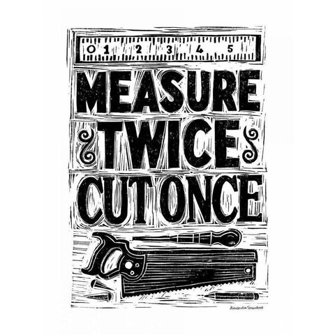 Measure Twice II Black Modern Wood Framed Art Print by Snowdon, Alexandra