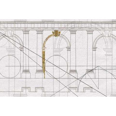 Doric Arcade Gold Ornate Wood Framed Art Print with Double Matting by Wild Apple Portfolio