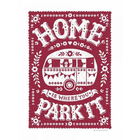 Home is Where You Park It White Modern Wood Framed Art Print by Snowdon, Alexandra