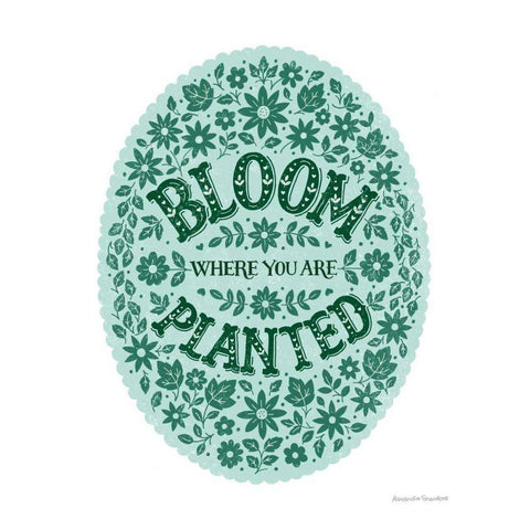 Bloom Where You are Planted Gold Ornate Wood Framed Art Print with Double Matting by Snowdon, Alexandra