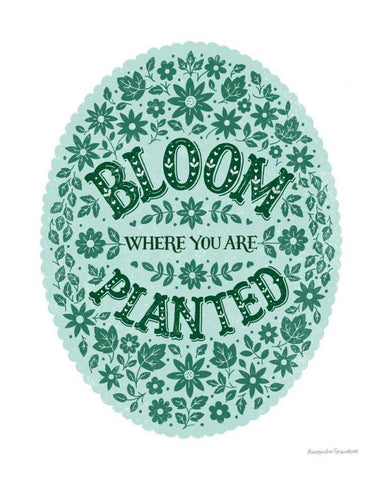 Bloom Where You are Planted White Modern Wood Framed Art Print with Double Matting by Snowdon, Alexandra