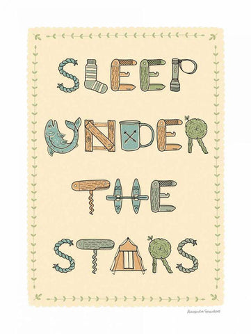 Sleep Under the Stars Black Ornate Wood Framed Art Print with Double Matting by Snowdon, Alexandra