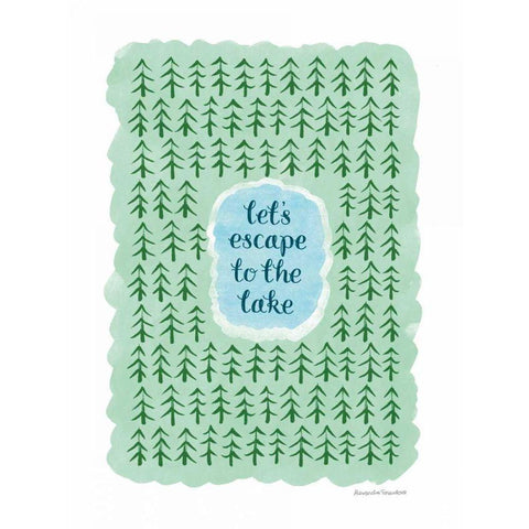 Escape to the Lake White Modern Wood Framed Art Print by Snowdon, Alexandra