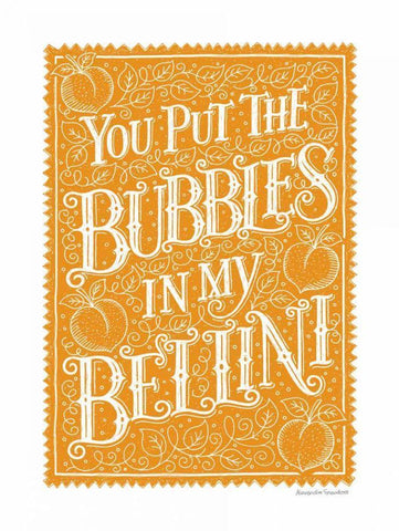 Bubbles in My Bellini Black Ornate Wood Framed Art Print with Double Matting by Snowdon, Alexandra