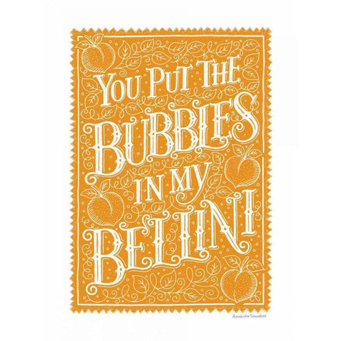 Bubbles in My Bellini White Modern Wood Framed Art Print by Snowdon, Alexandra