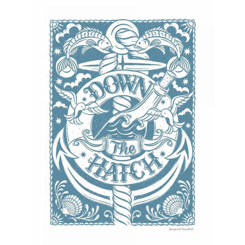 Down the Hatch White Modern Wood Framed Art Print by Snowdon, Alexandra