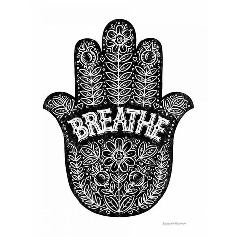 Breathe Black Modern Wood Framed Art Print with Double Matting by Snowdon, Alexandra