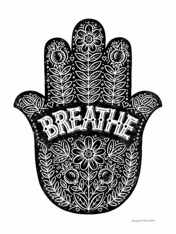 Breathe Black Ornate Wood Framed Art Print with Double Matting by Snowdon, Alexandra