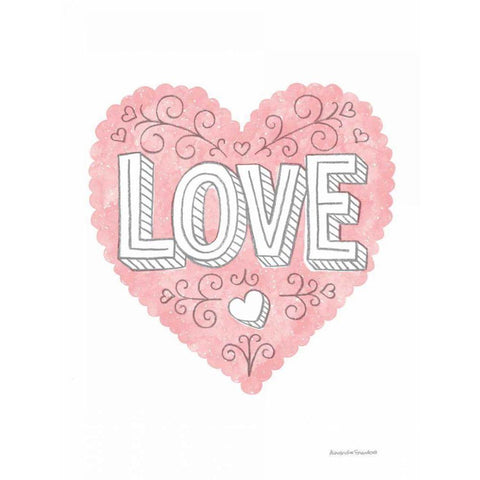 Love White Modern Wood Framed Art Print by Snowdon, Alexandra