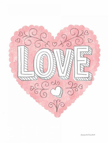 Love White Modern Wood Framed Art Print with Double Matting by Snowdon, Alexandra