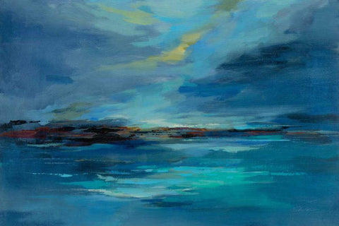 Early Morning Sea Black Ornate Wood Framed Art Print with Double Matting by Vassileva, Silvia